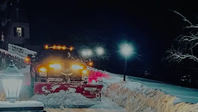 Snow plowing service clearing a Dutchess County driveway